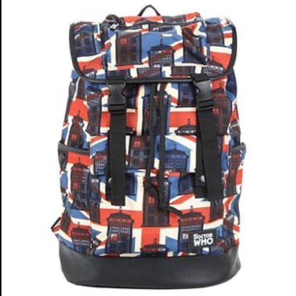 Hot Topic Handbags - DOCTOR WHO TARDIS UNION JACK SLOUCH BACKPACK